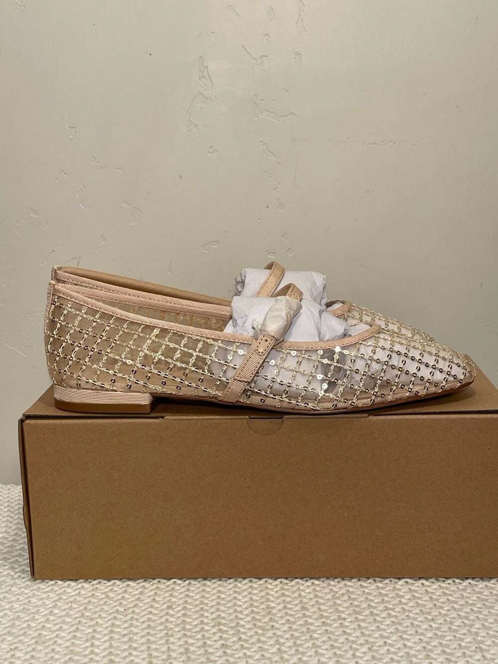 J.Crew Sequin Mary Jane Flats Gold Size 11